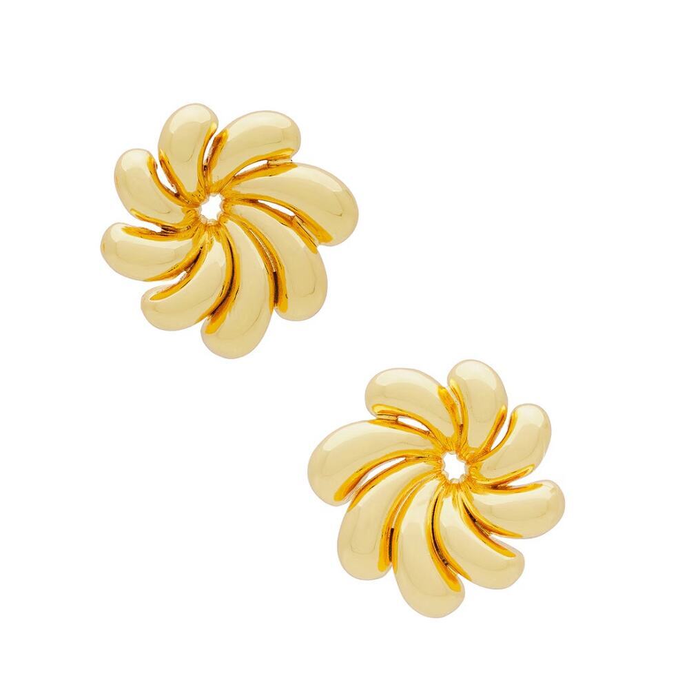 Lele Sadoughi Pinwheel 14K Gold-Plated Button Earrings